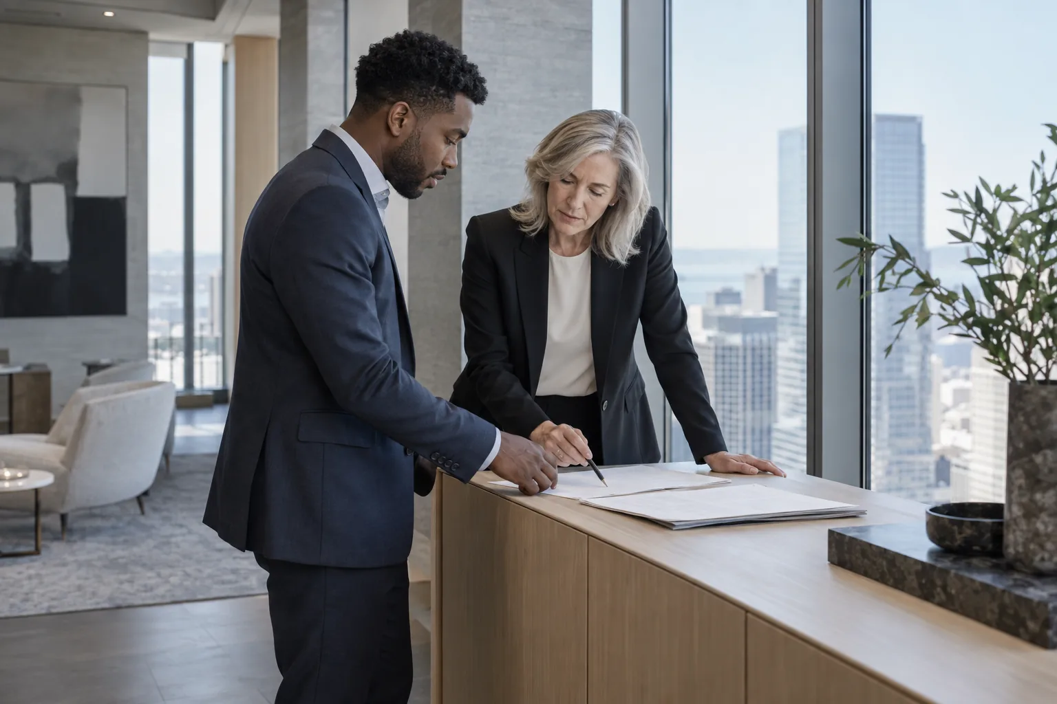 A B2B growth leader and revenue partner aligning a simple operating model in a sunlit executive suite