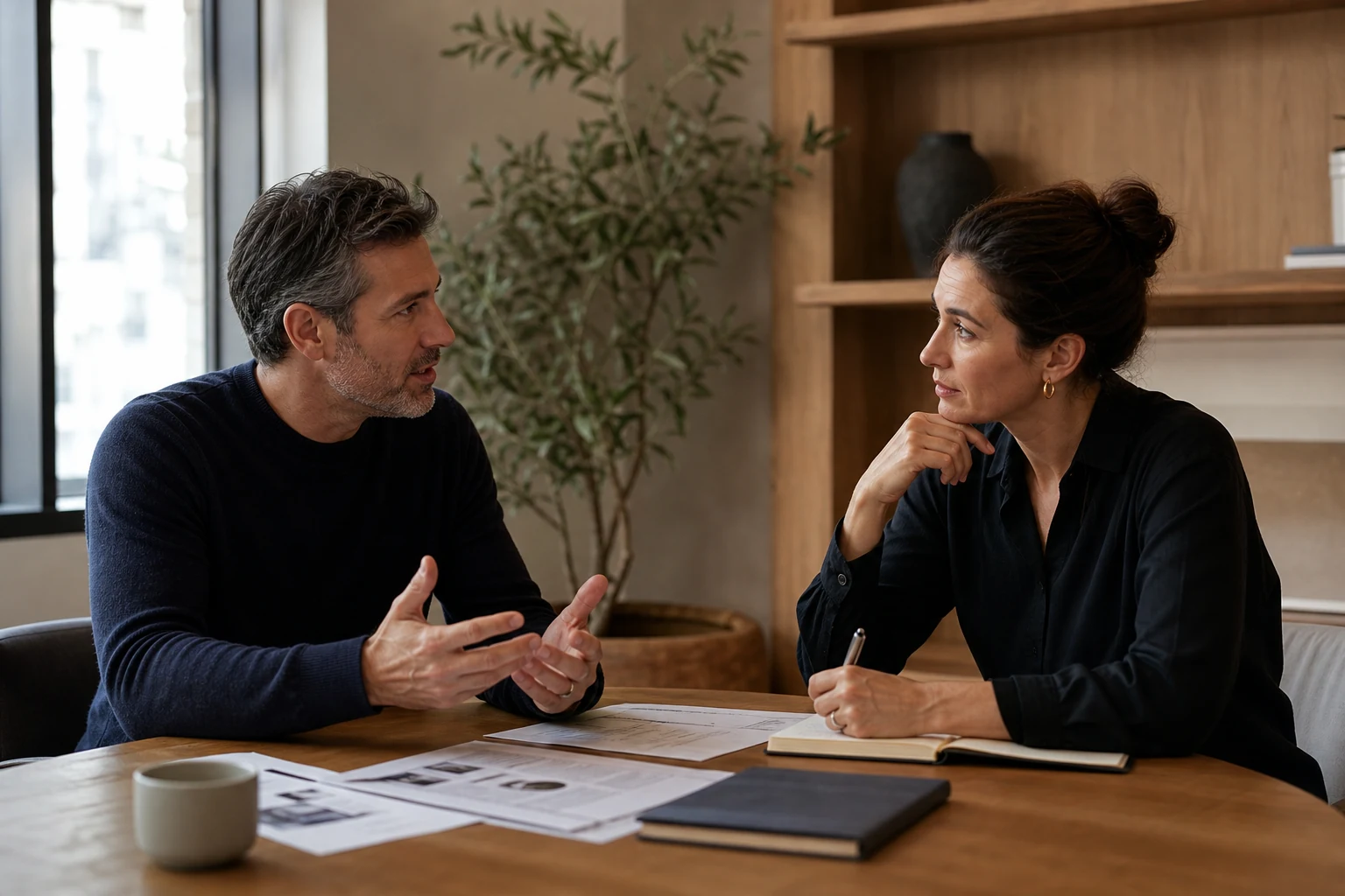 B2B technology founder and strategist extracting original ideas in an interview