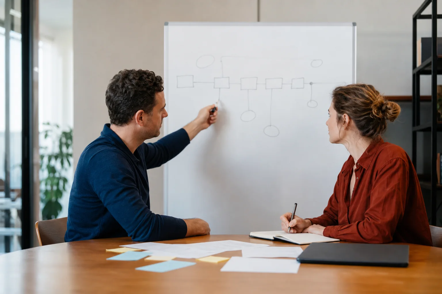 A founder transferring a documented sales process to the first commercial hire