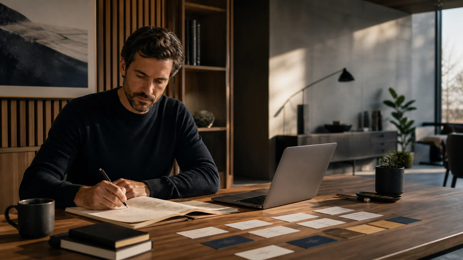 A B2B founder organizing expert ideas into a LinkedIn pipeline system