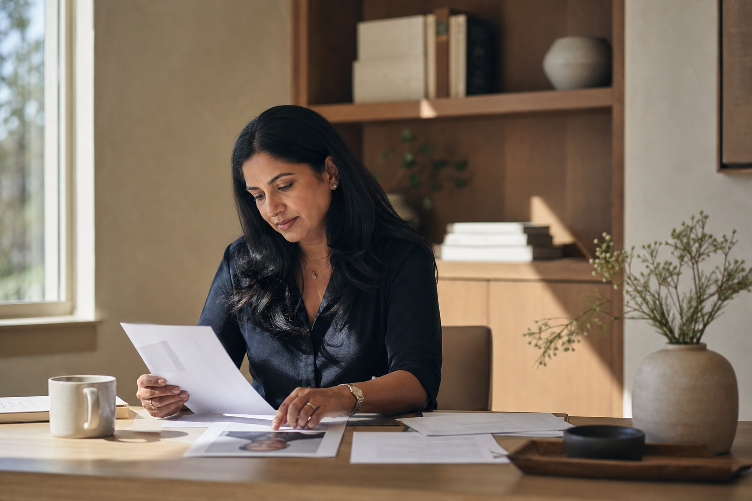 A B2B founder reviewing the proof and positioning behind her LinkedIn profile